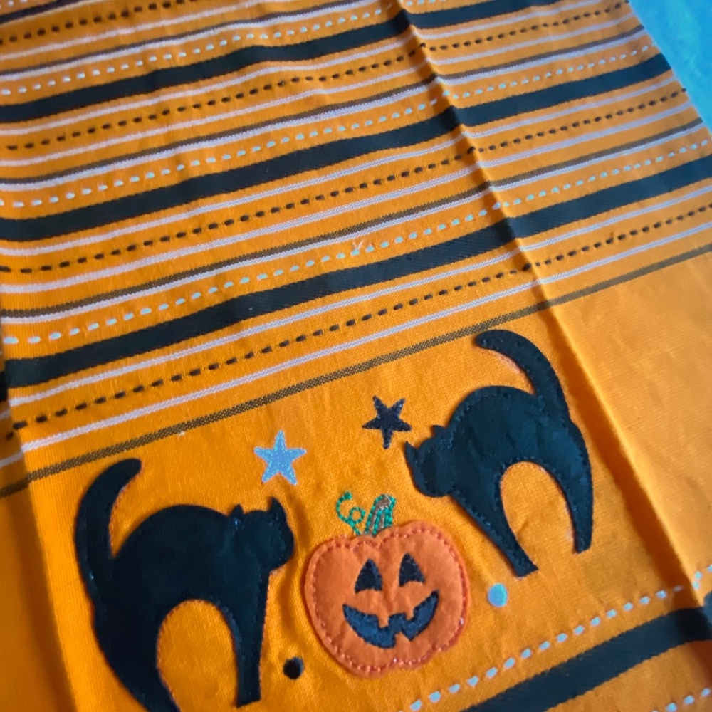 Halloween Black Cat & Jack-O’-Lantern Dish Towels · Set of 2 Cotton Kitchen Tea - Picture 6 of 11